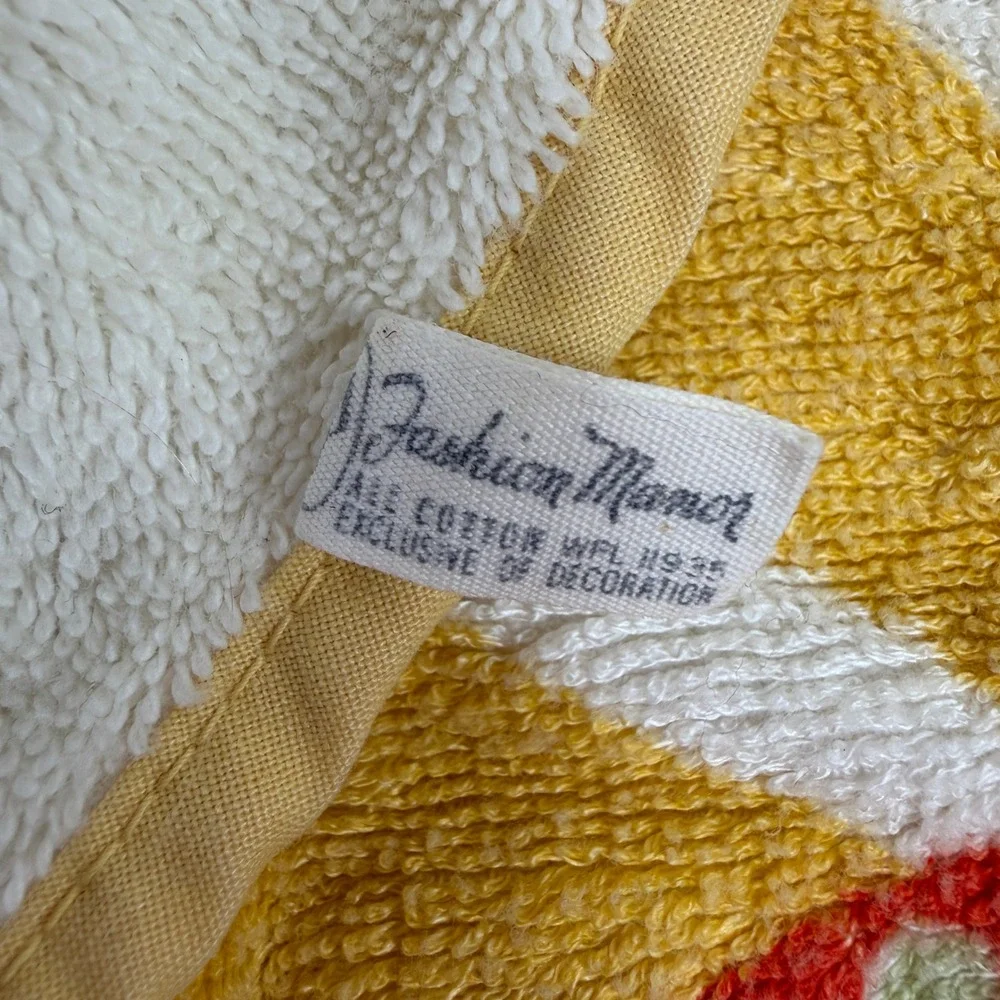 Fashion Manor Half Apron Vintage Rooster Sunburst Terry Cloth Retro Farmhouse